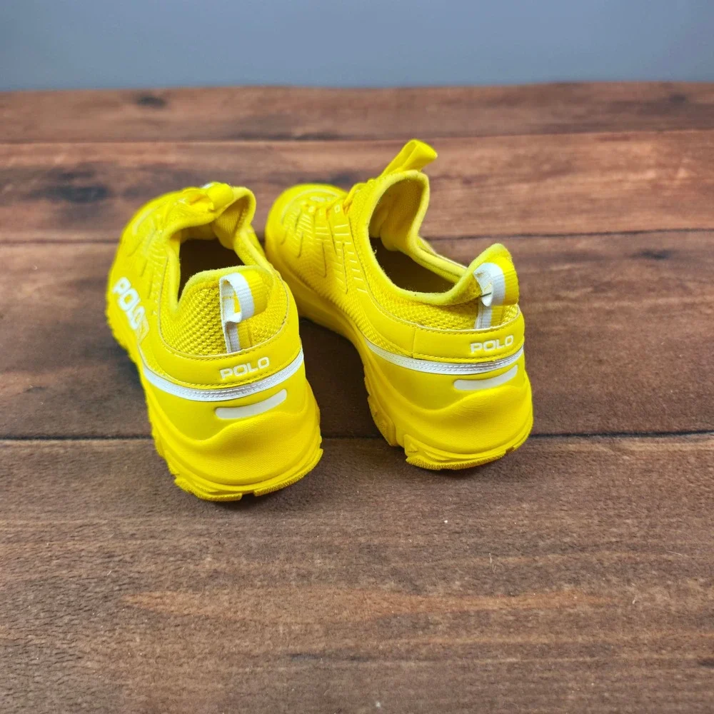 Polo Ralph Lauren Polo67 Sneakers Mens 7.5 Yellow Good Toggle Lacing Athletic